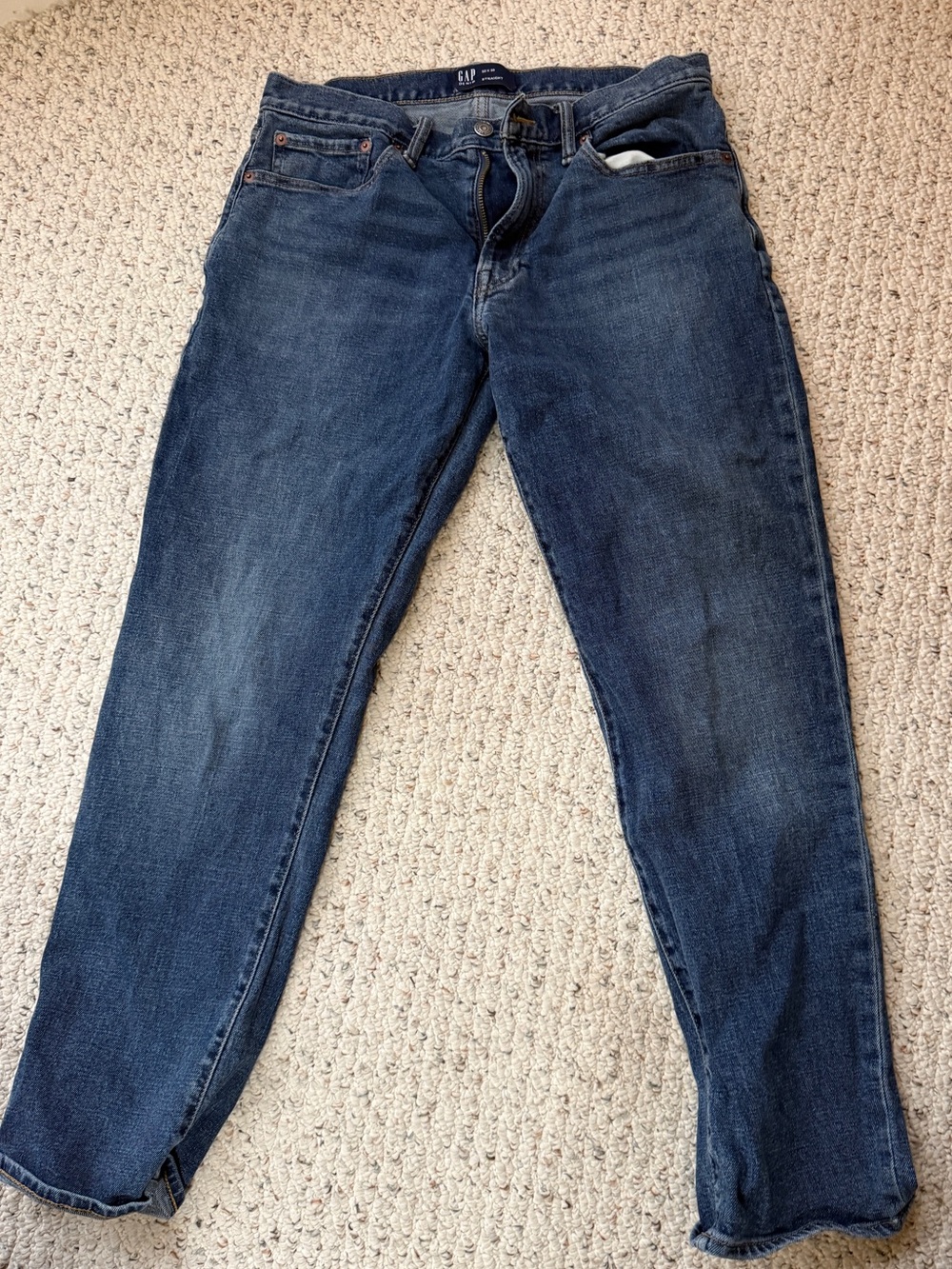 GAP Denim Mens 32x30 Straight Fit Blue Jeans Medium Dark Wash